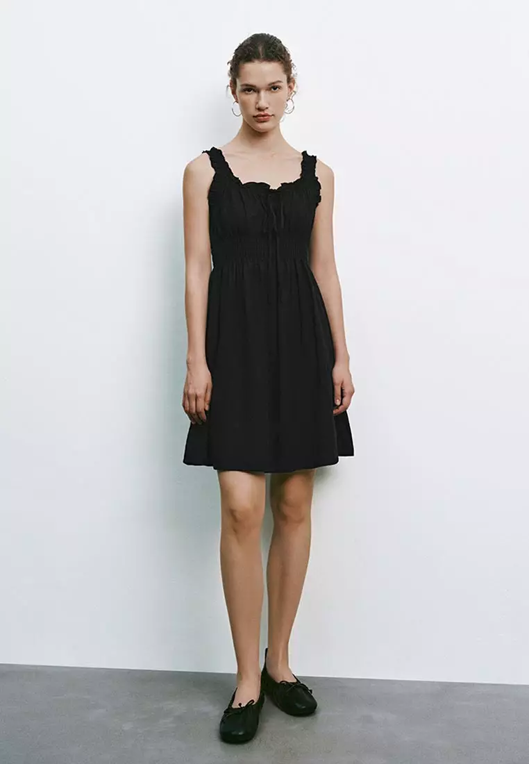 Shirred Ruffle Mini Dresses