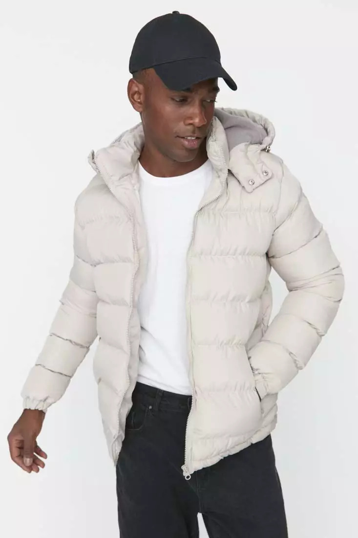 Men's white winter on sale coat