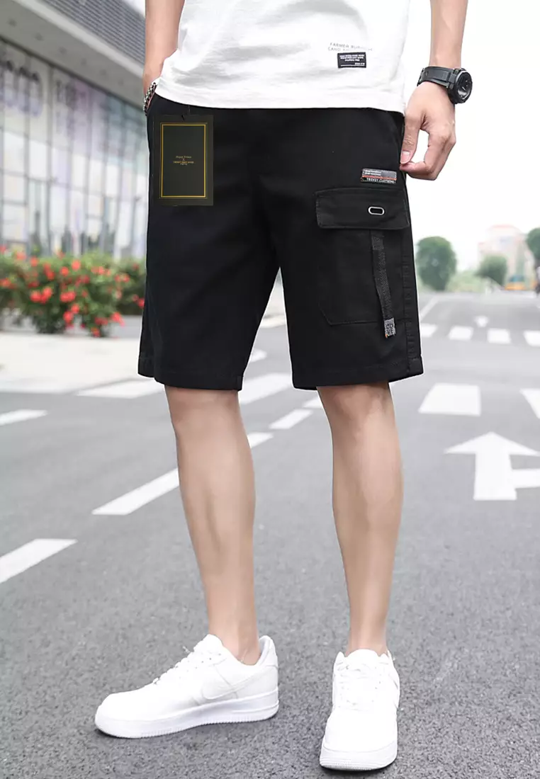 Mens black casual shorts best sale