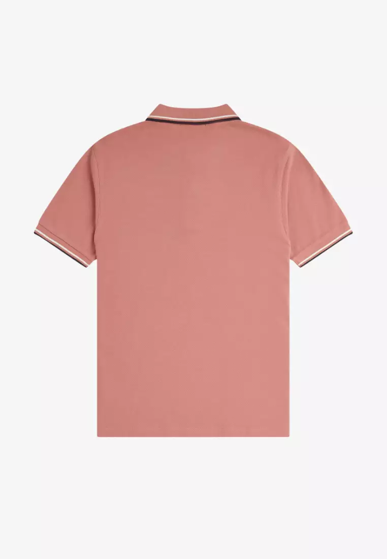 Fred Perry M3600 Twin Tipped Fred Perry Shirt (Putty Pink / Ecru / Navy)