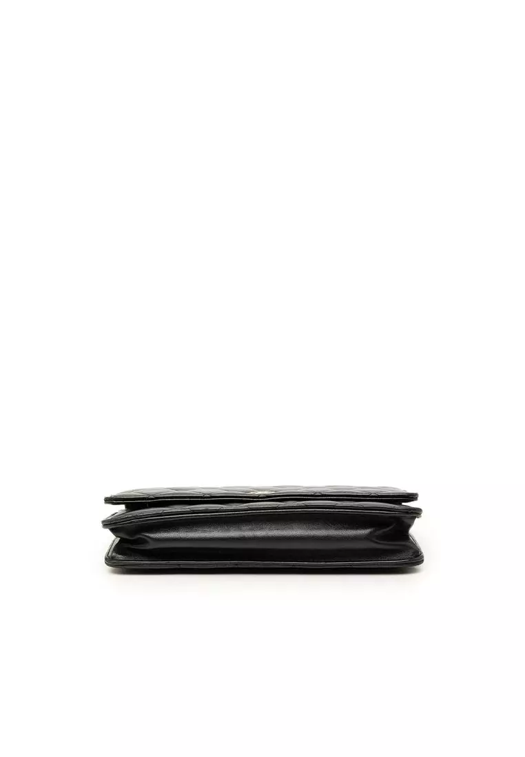 Pre-Loved Chanel Cc Quilted Lambskin Wallet On Chain