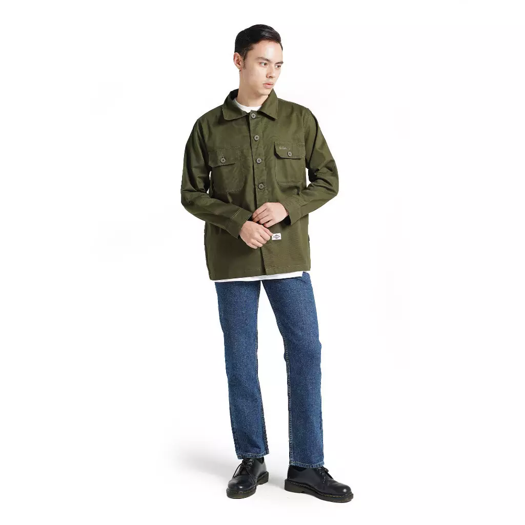Lee Cooper Long Shirt Fatigue Olive