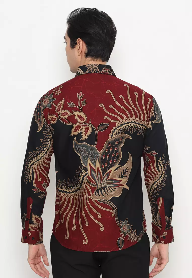 Kemeja Batik Pria Slimfit Senapati - Maroon
