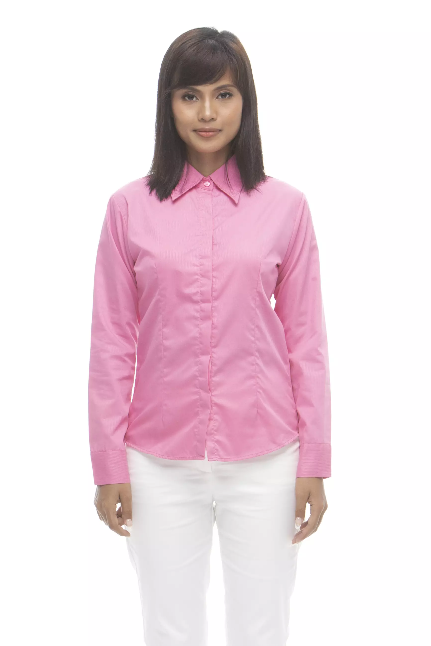 Delaney Pinstripe Long Sleeve Office Blouse