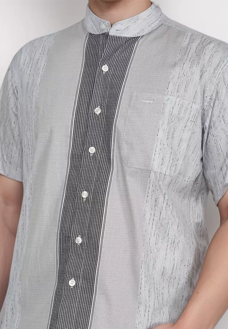 Crocodile KOKO Katun | Lengan Pendek Corak Kontemporer Kemeja | Relax Fit 1167