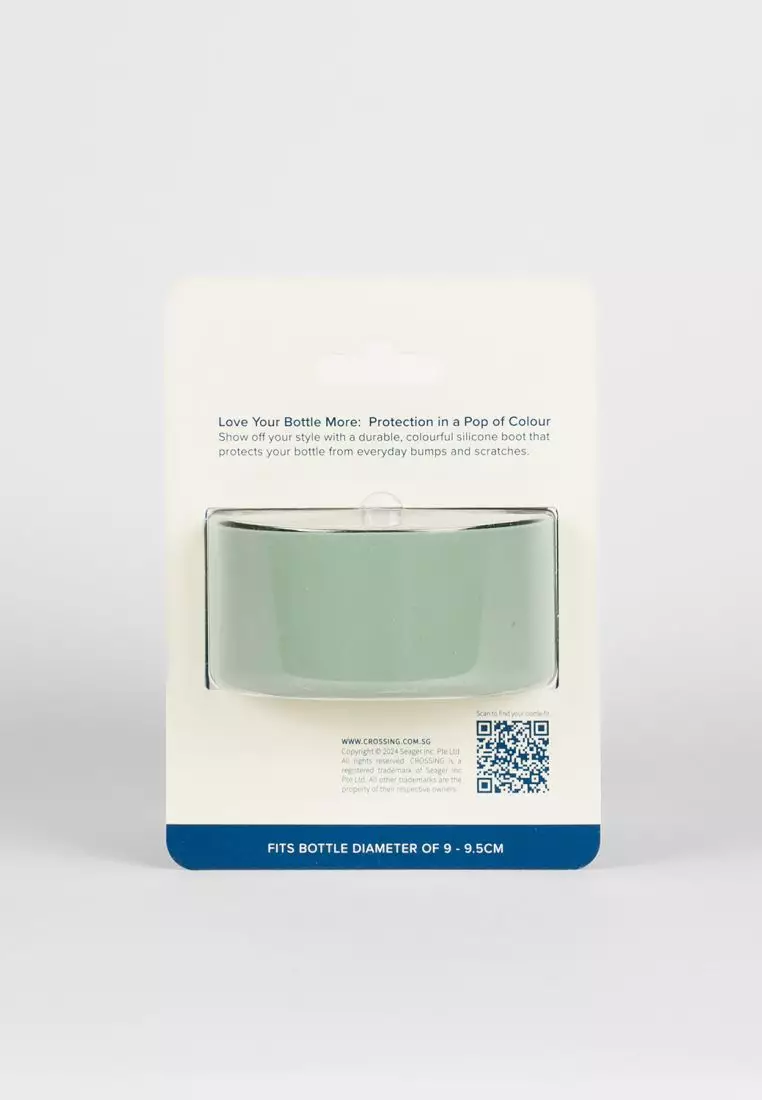 Crossing Silicone Water Bottle Boot - Fits Diameter 9-9.5cm (1100ml) Blistered Pack - Sage Green