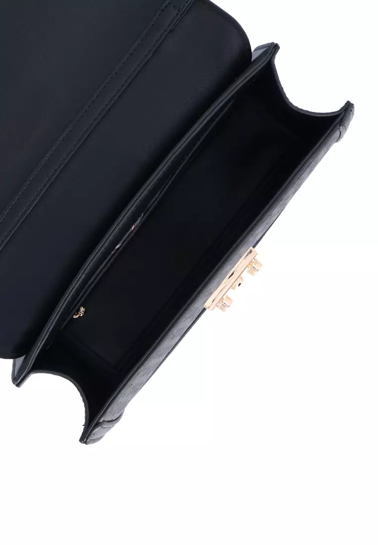 Black Logogram Top Handle Crossbody