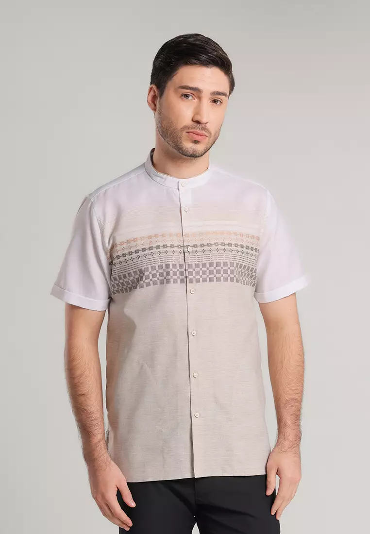 MOC Kemeja Koko Lengan Pendek Pria Adruzin - Khaki