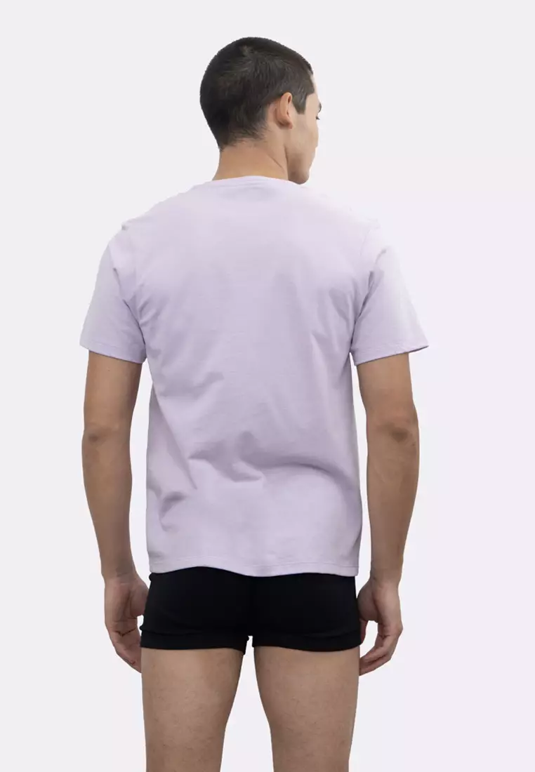 Mens Purple Round Neck T-Shirt