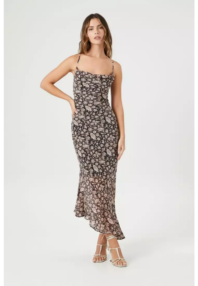 Floral chiffon store dress forever 21