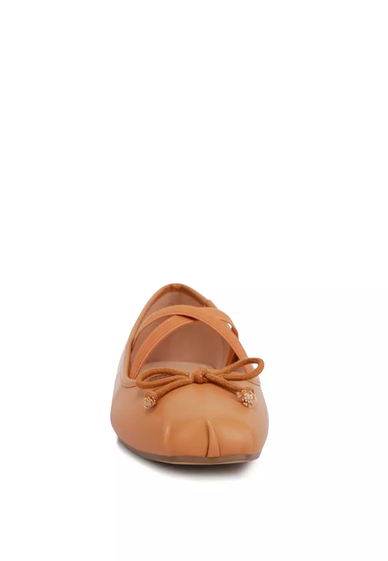 Tan Recycled Faux Leather Ballet Flats