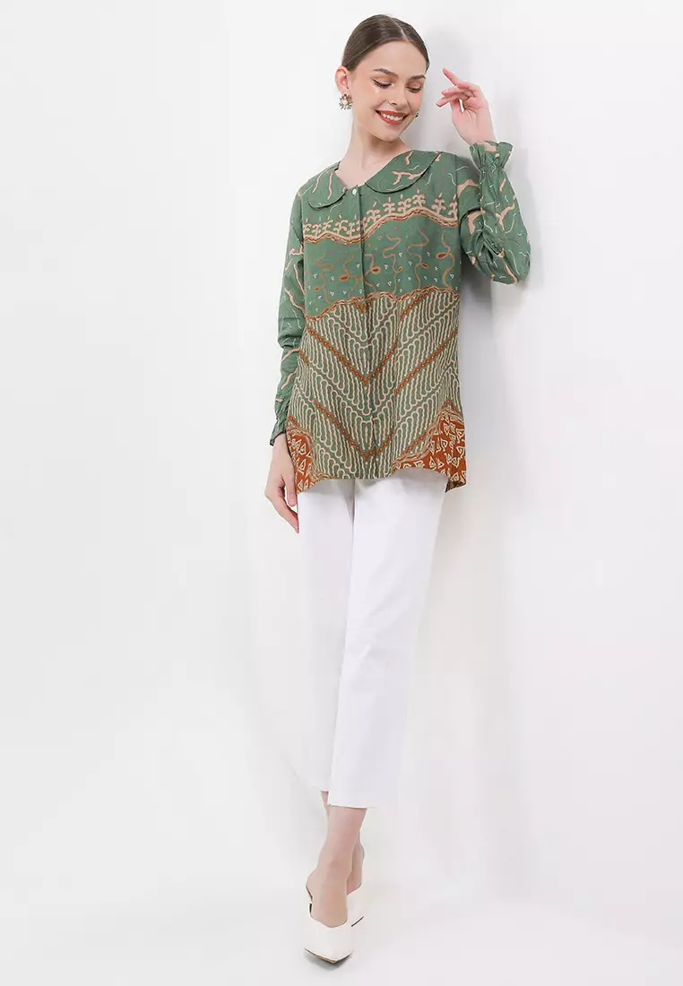 Meylika Blouse Batik Premium Wanita Casual Modern