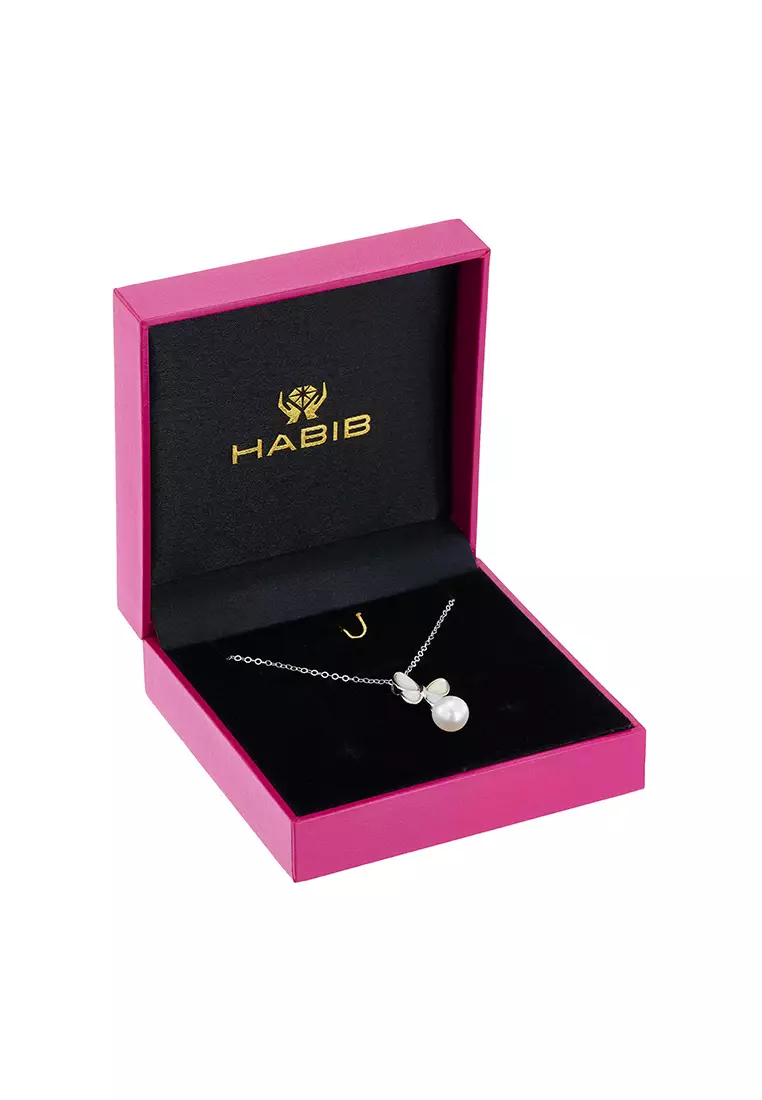 HABIB 925 White Gold Fresh Water Pearl Necklace Z4528S(1)-P+N(WG)