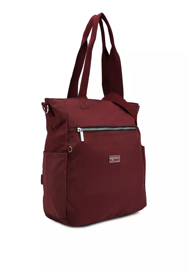 Metallic Series Crinkle Nylon Convertible Tote Bag