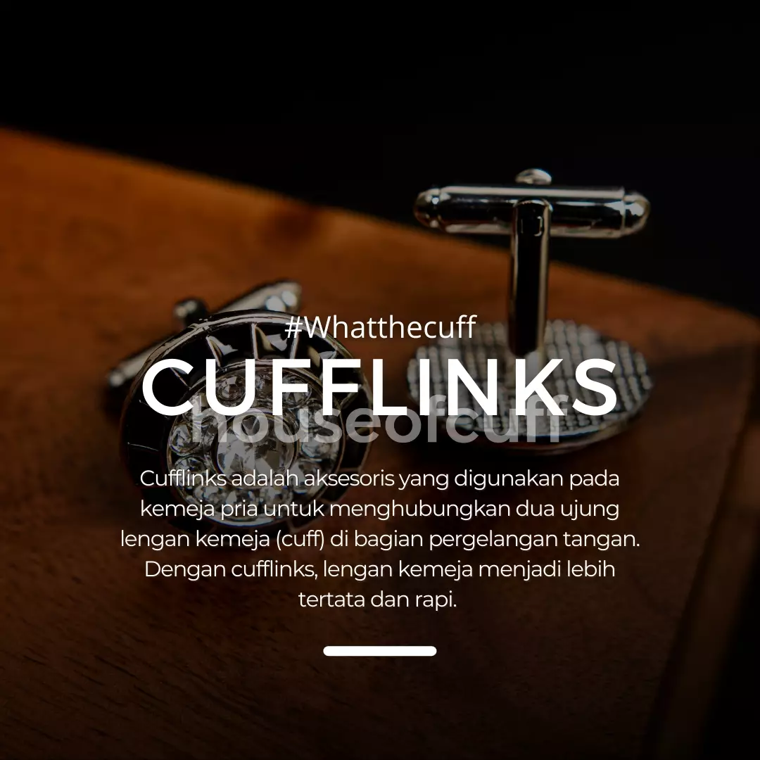 Houseofcuff cufflinks & jepit dasi pin tie set warna silver X037