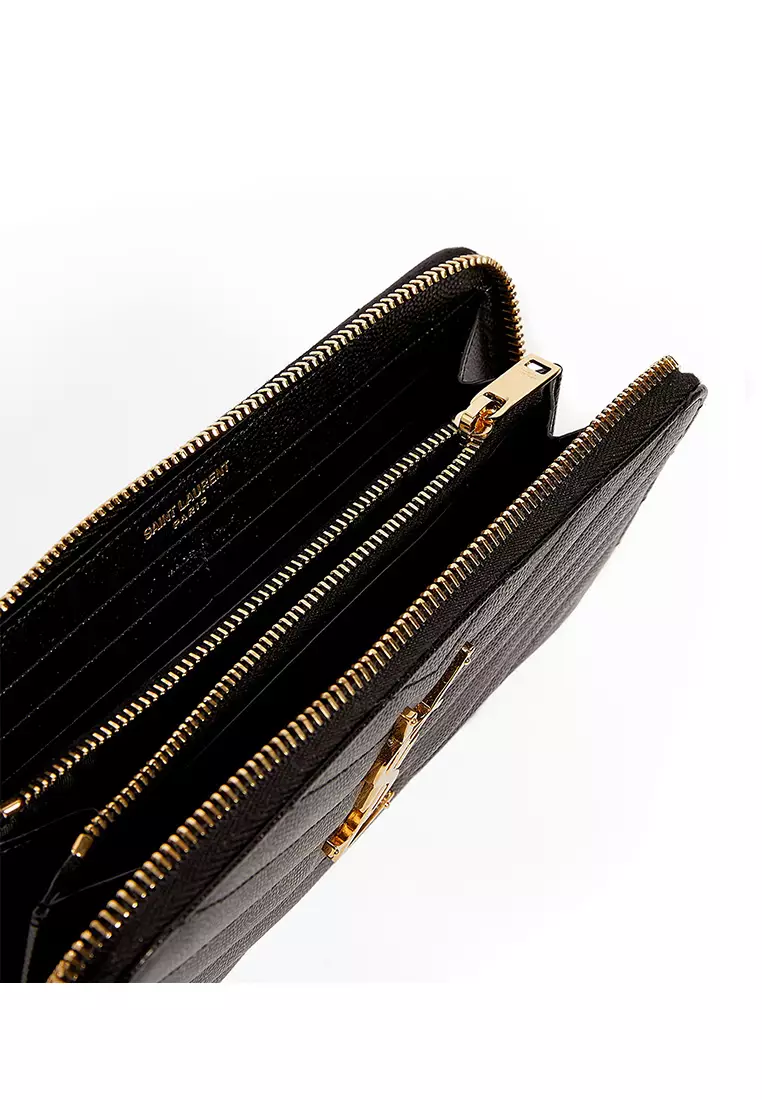 Monogram compact zip around wallet in grain de poudre best sale embossed leather