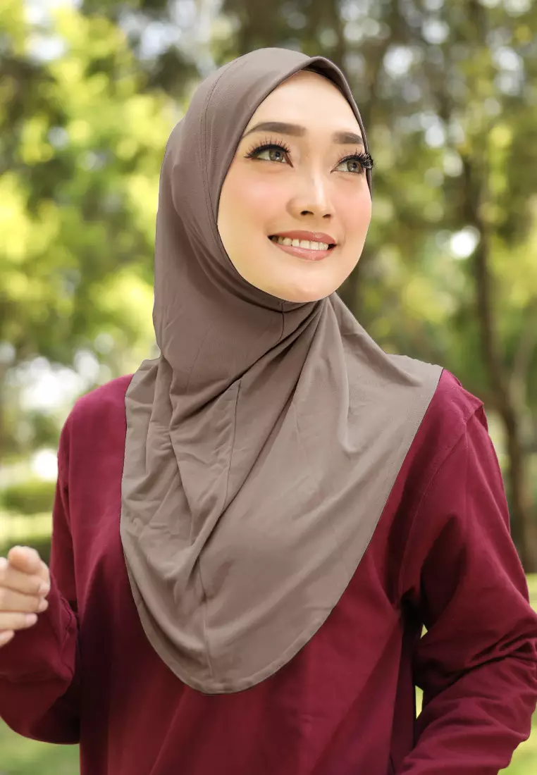 Cotton Bee - Safar Sport Bergo | Hijab Instan Olahraga - Walnut