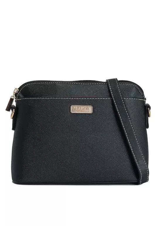 Saffiano Sling Bag With Wristlet