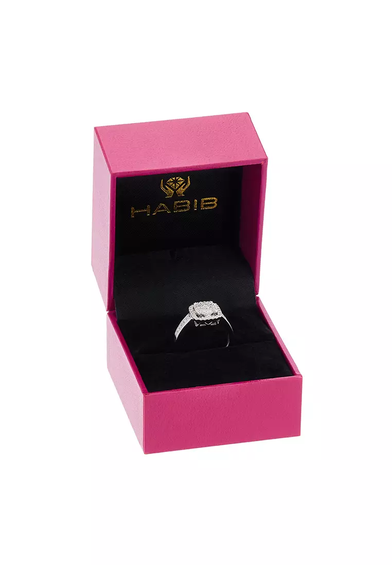 HABIB Round Diamond Ring in 750/18K White Gold 23973
