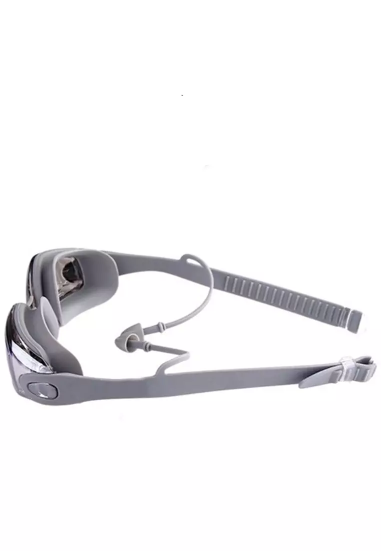 Qanic Kacamata Renang Dengan Penutup Telinga Perfect Design Material Polycarbonate ORIGINAL - Silver