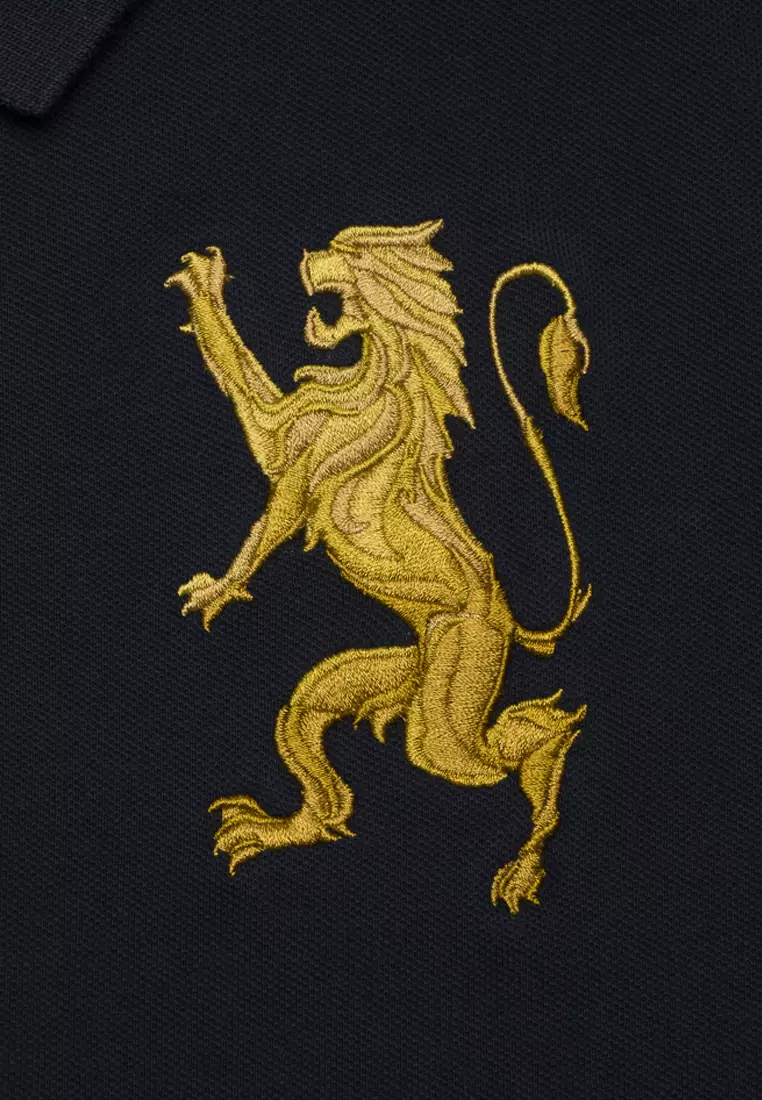 Polo shirt with lion store emblem