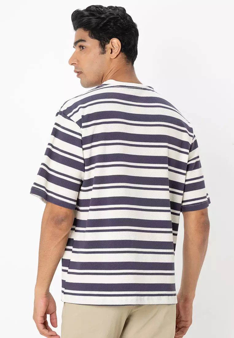 FIT IN Striped Weave Oversized Tee