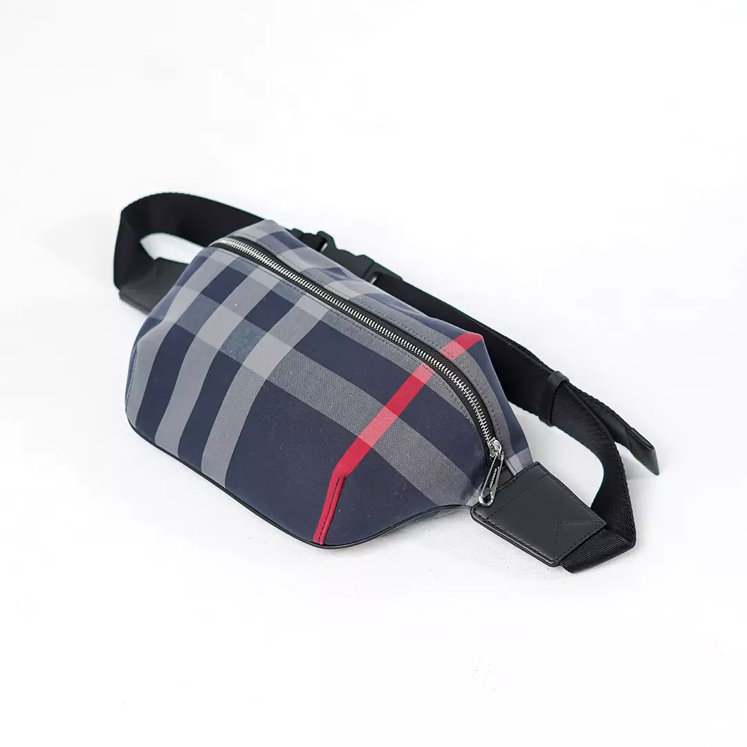 Tas BURBERRY CHECK NAVY SS24 WAIST BAG 100% ORIGINAL