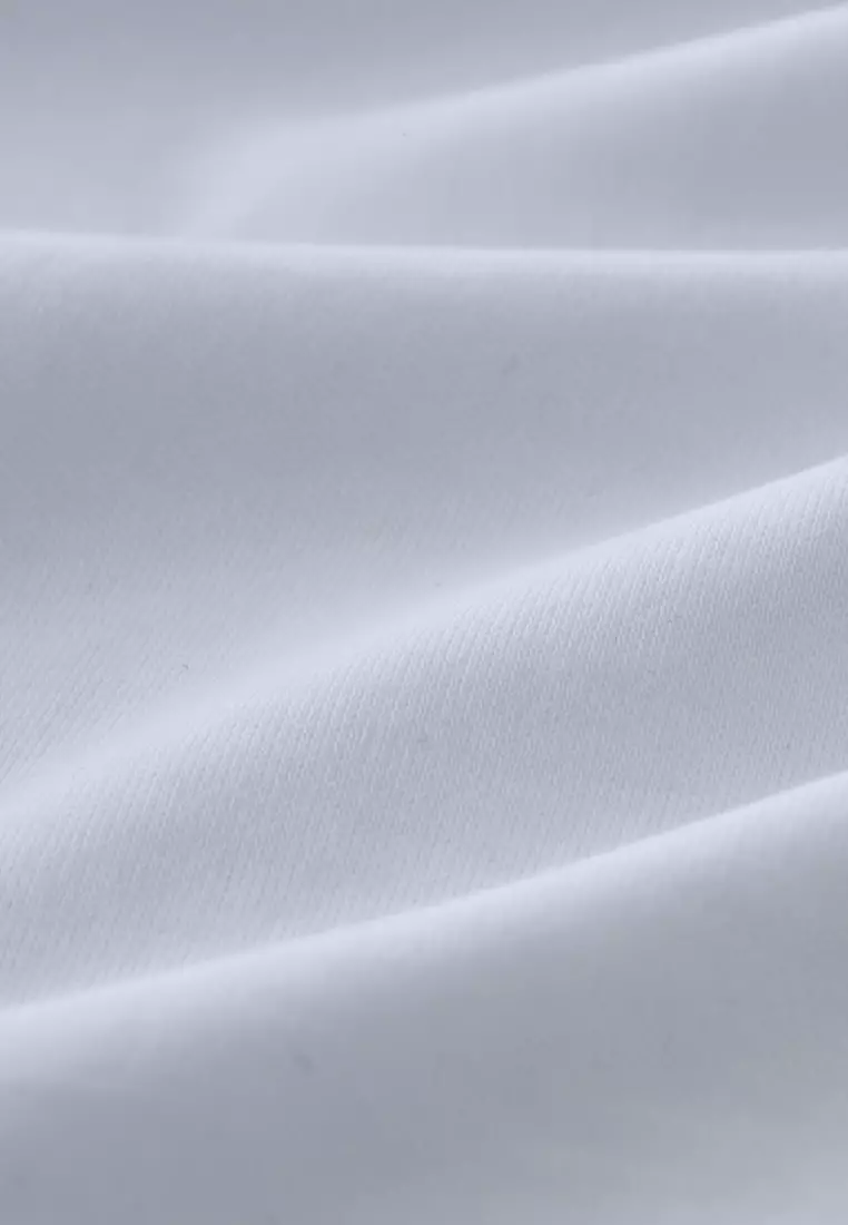 白色絲光棉V領T-shirt