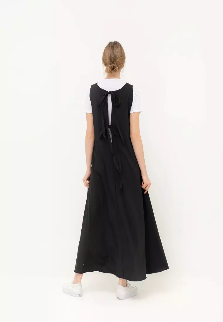 Elaina Overall Dress Black