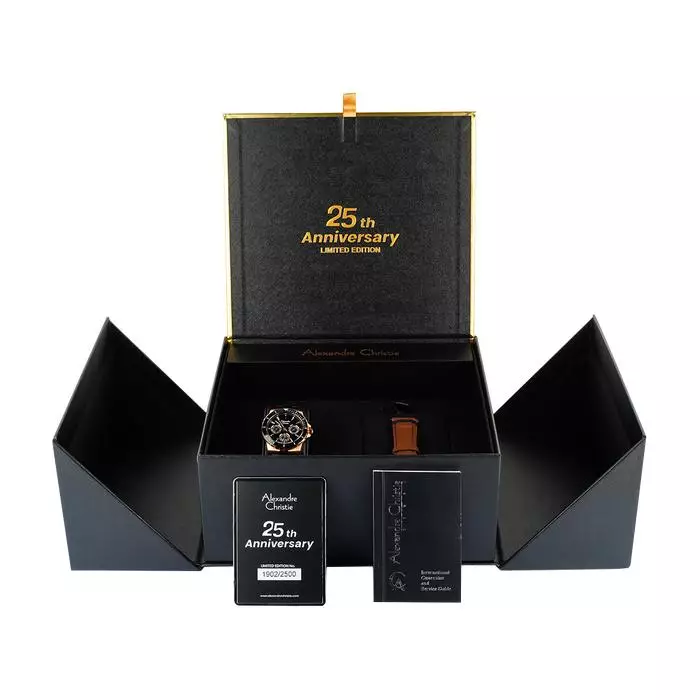 Alexandre Christie Jam Tangan Pria - Black Rosegold - Stainless Steel - 6141 XXVMBRBA