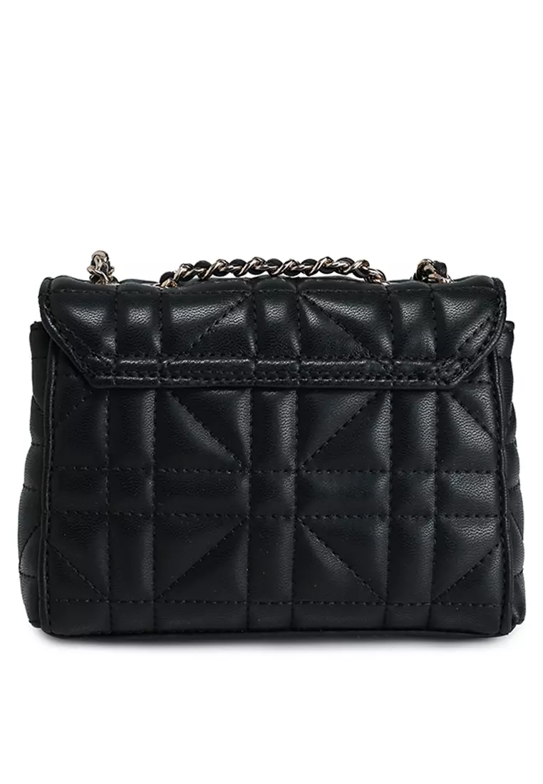 ショルダーバッグ・ポシェット Guess EDITAEDITA Quilted Mini Crossbody Flap Bag HP1A3A35 GUESS Edita Mini Convertible Crossbody Flap, Black: Handbags
