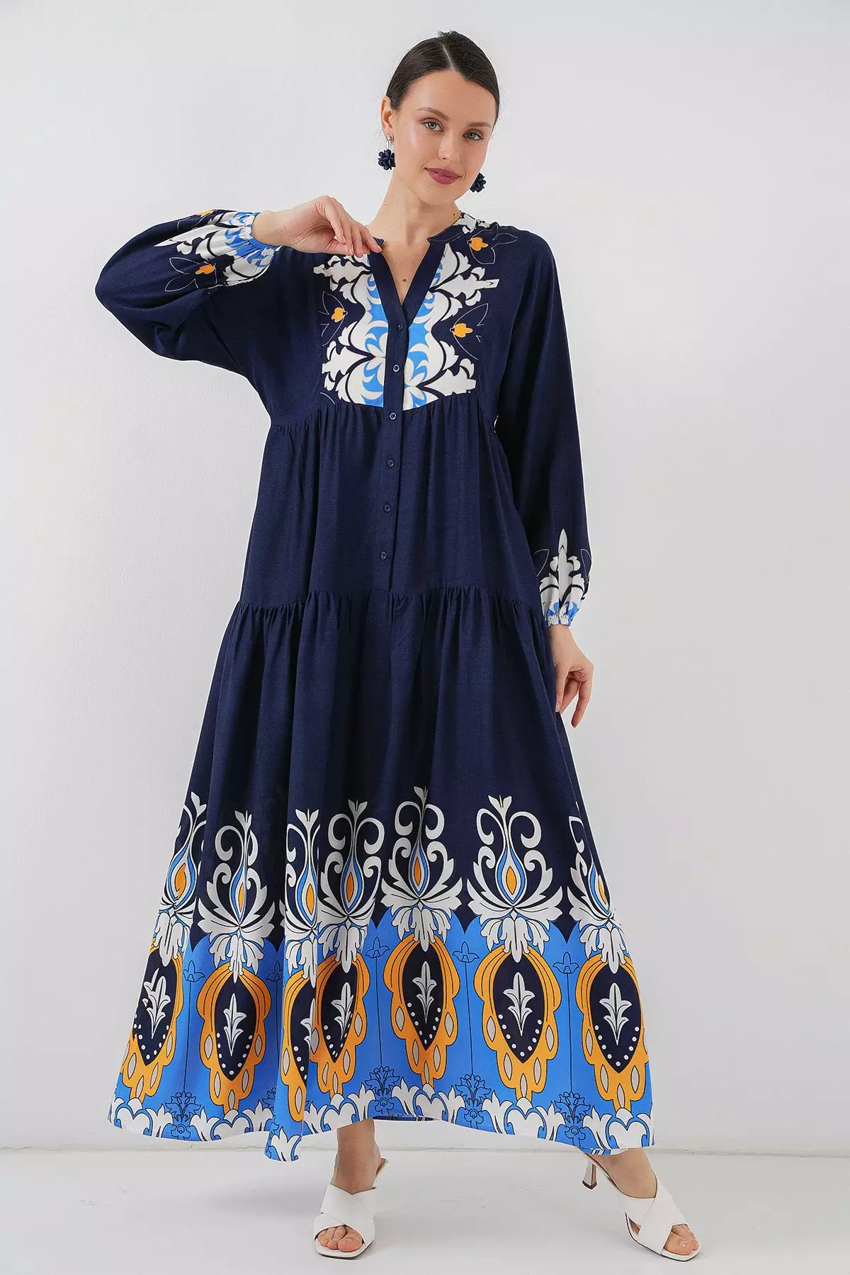 Patterned Modest Dress