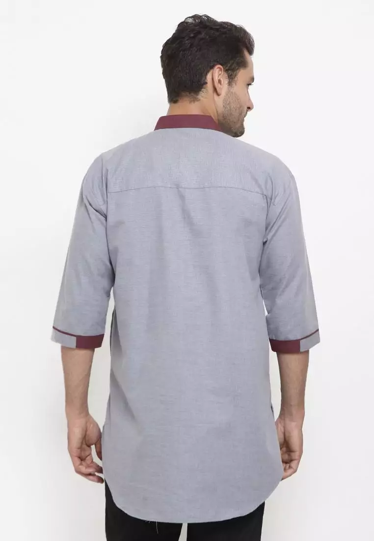 Zayidan Baju Koko Gamis Muslim Pria Syafiq- Abu