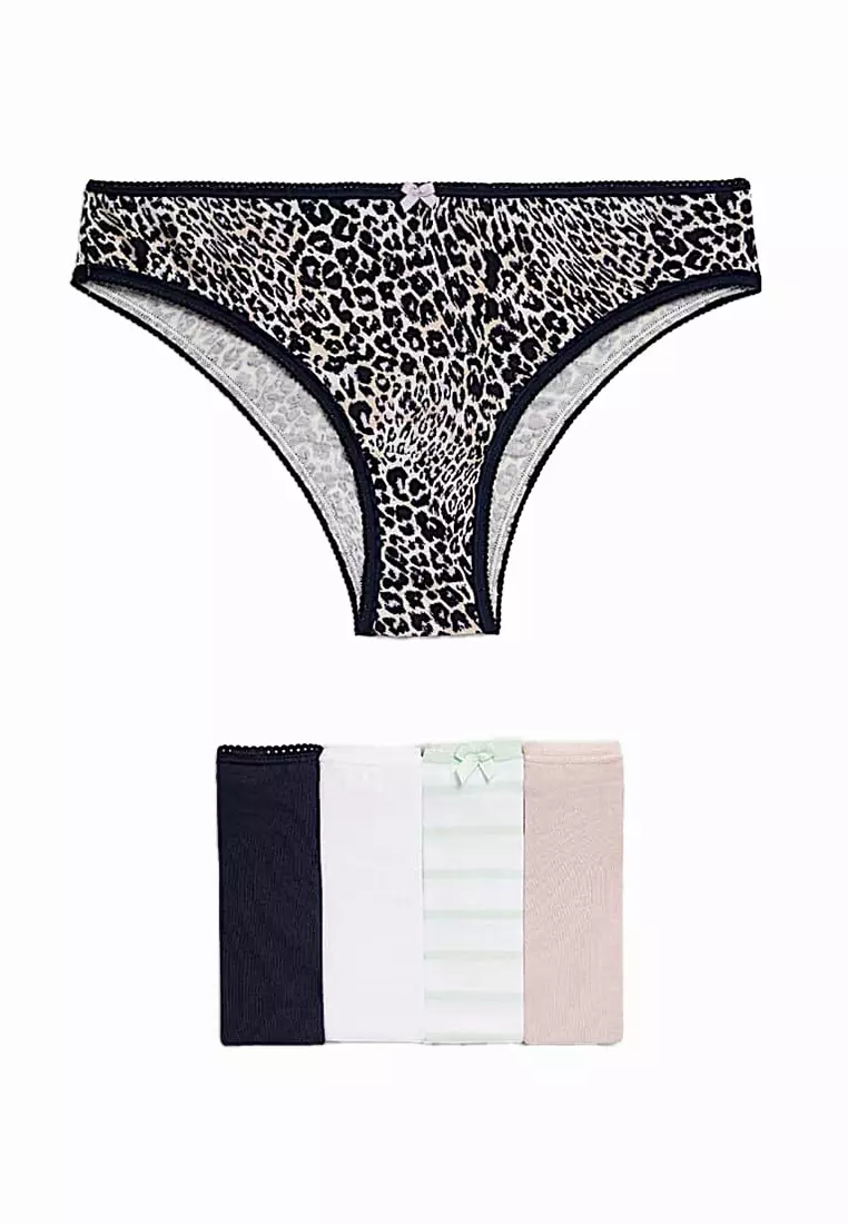 5Pk Cotton Lycra Brazilian Knickers