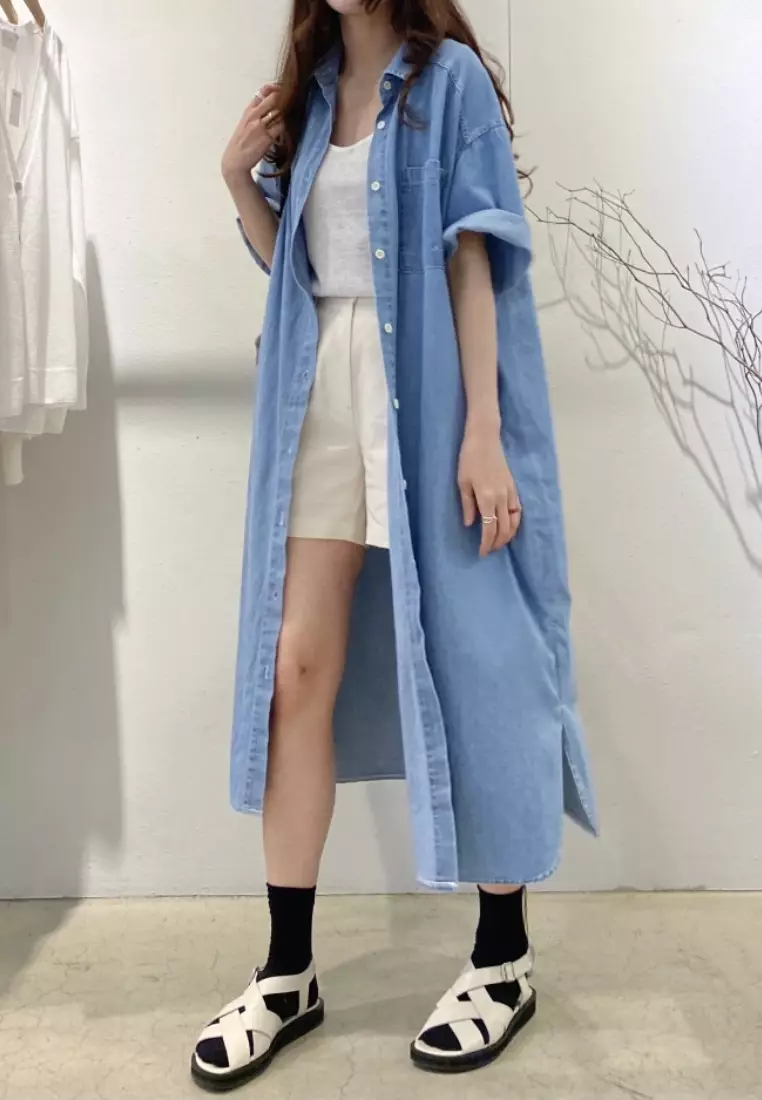 Fresh and sweet retro denim dress CA26033043BL
