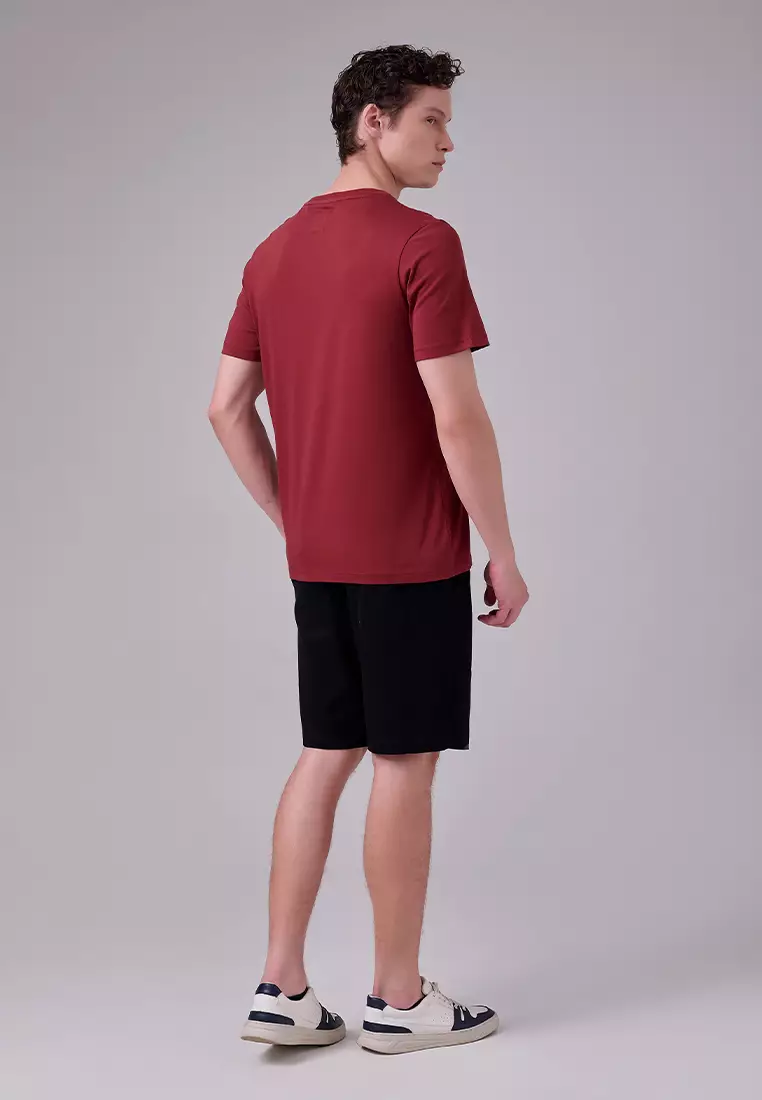 MANZONE - Kaos Pima Cotton Lengan Pendek Pria Jesper 2 Slim Fit - Maroon Colour Maroon