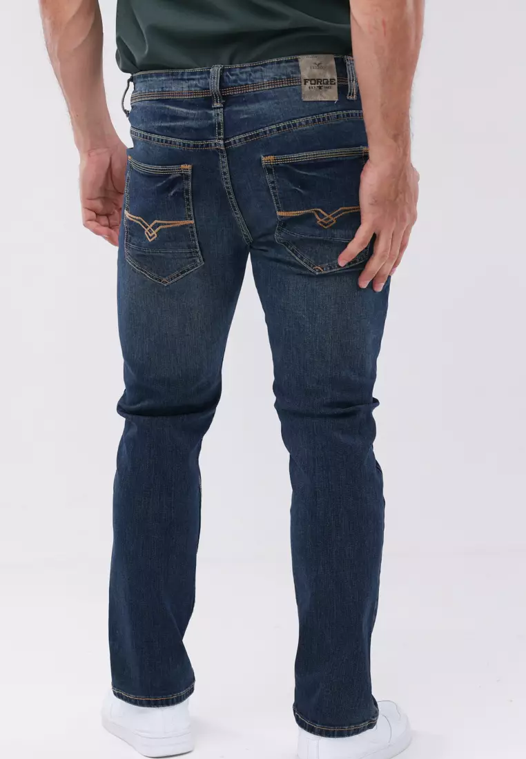 Denim Long Pants Slim Tapered Fit Stretch