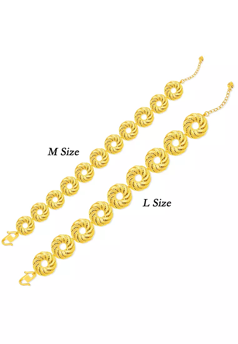 MJ Jewellery 375/9K Gold Donut Bracelet T2 (L Size)