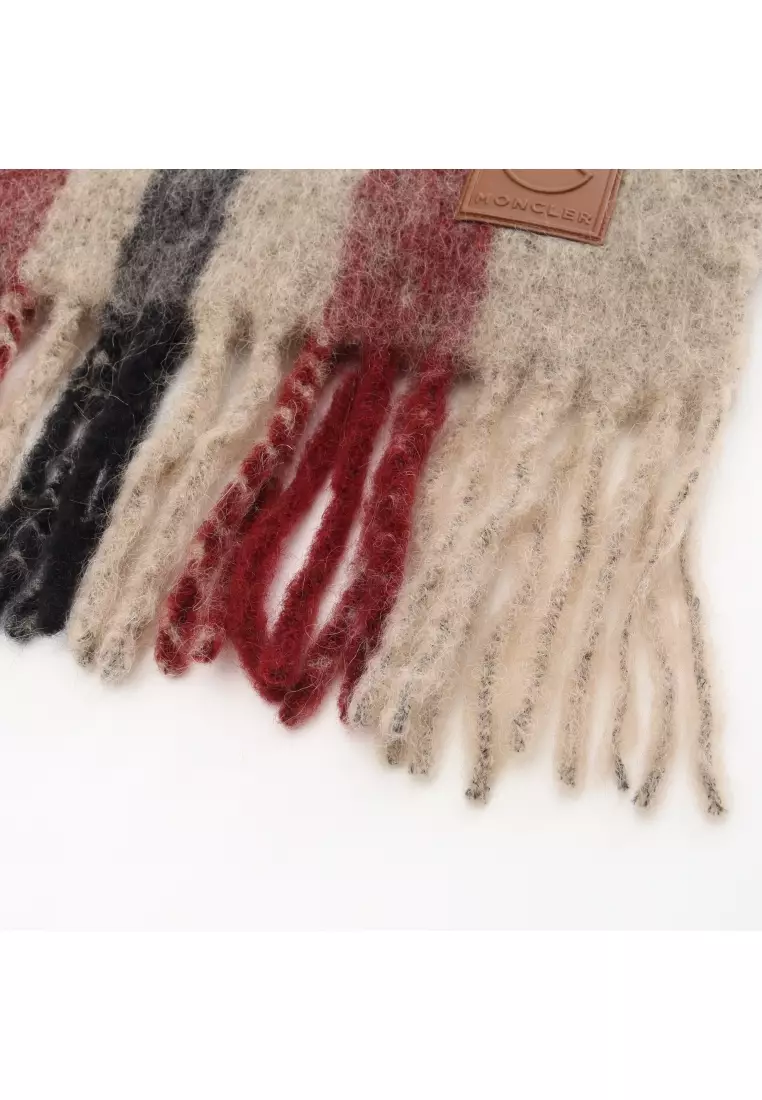 Buy Moncler Pre-Loved Moncler Scarf check Mohair alpaca wool  display picture 3