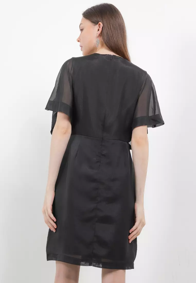 Solid Wrap Dress
