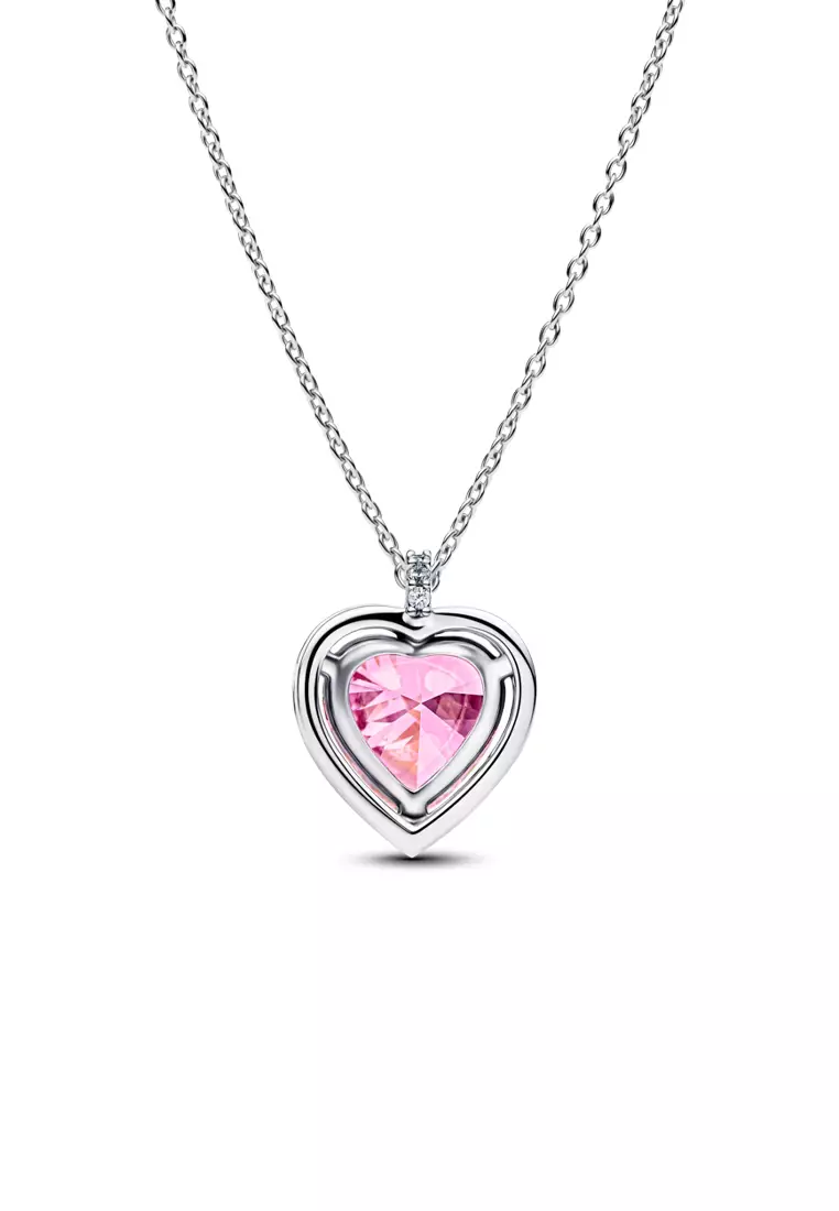 Buy PANDORA Pandora Pink Halo Heart Collier Necklace (45cm) Online