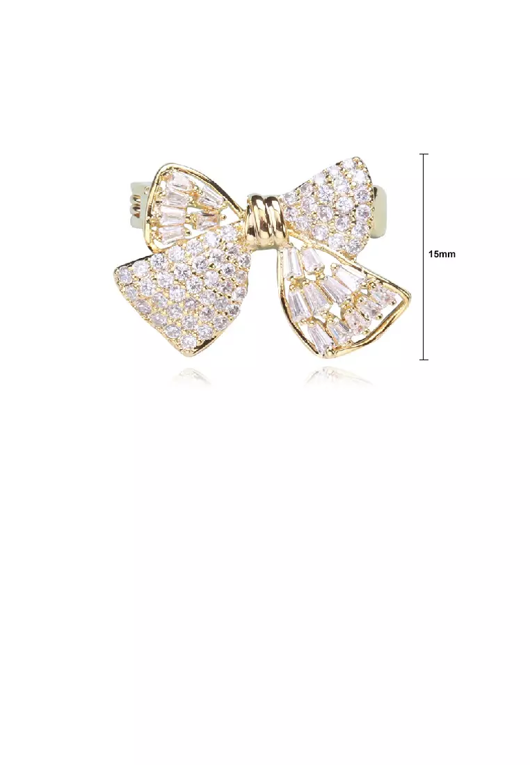Gold bow sales brooch