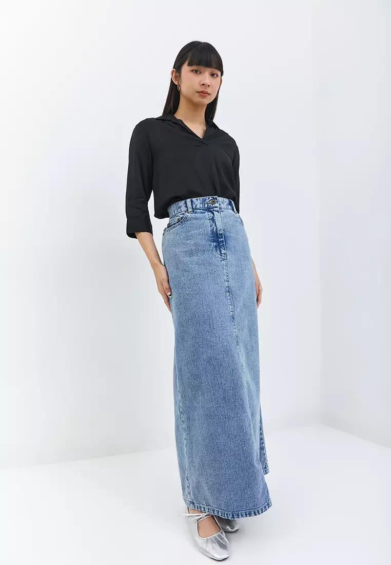 Ruth Ice Wash Denim Skirt (G.21107)