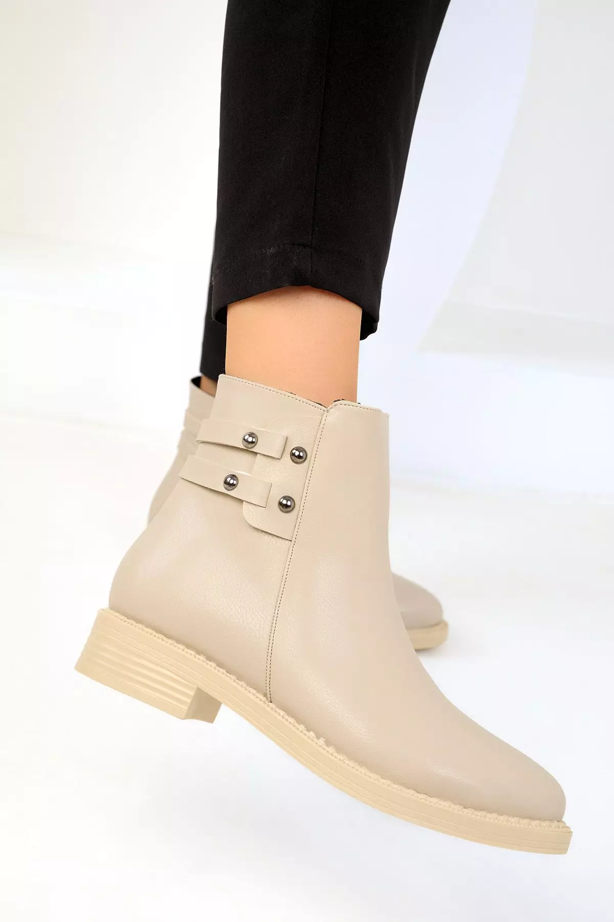 Discount on Soho  shoes - SKU: Double Strap Flat Ankle Boots