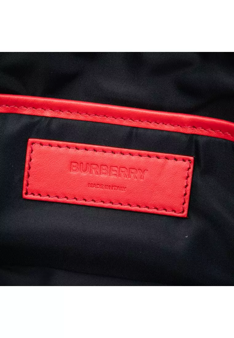 Pre-Loved Burberry Tb Monogram Nylon Flat Messenger Bag