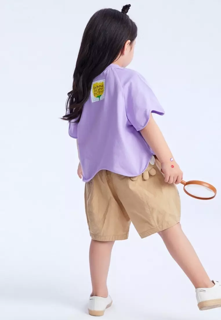 女童裤子趣味水母吸湿柔软儿童梭织中裤