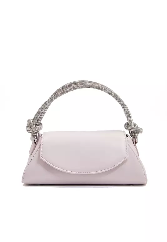 Brynley Diamante-Knot Grab Bag Ecru