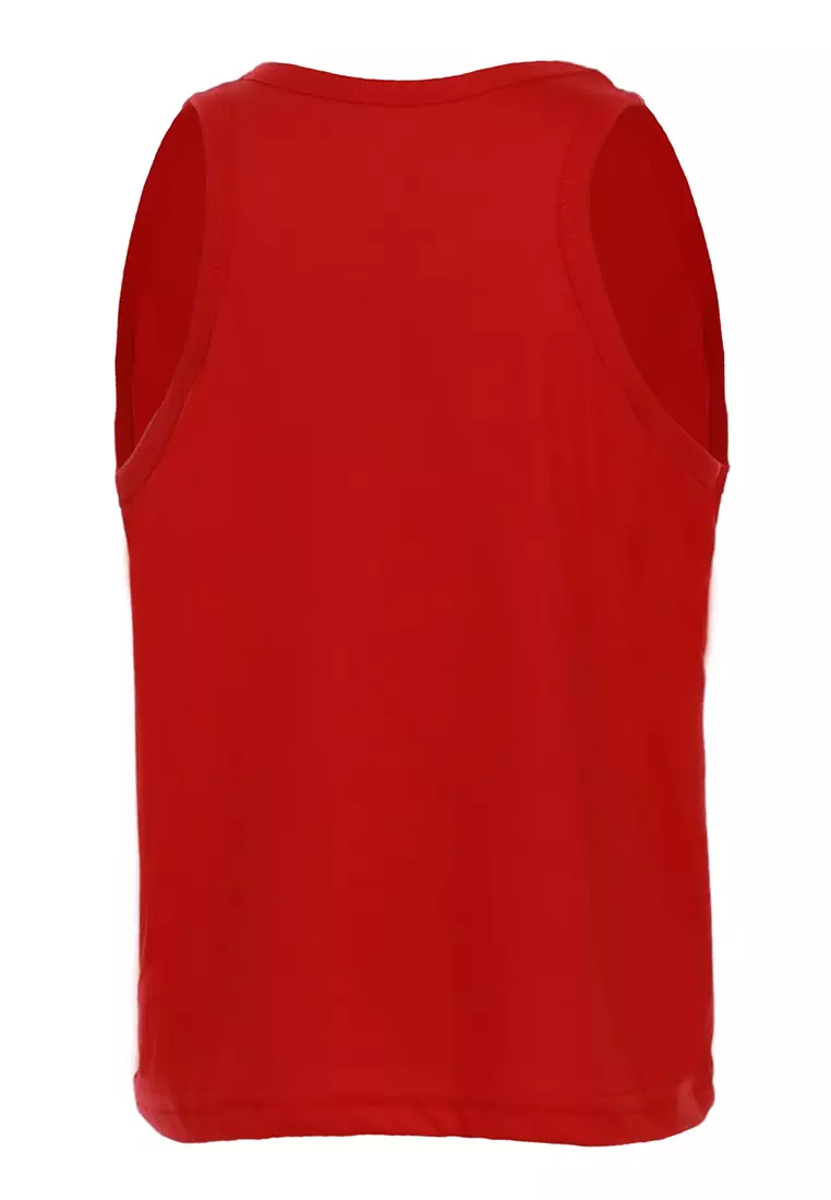 Oriel Singlet Anak Unisex Motif Polos Kids Tshirt Sleeveless Material Cotton ORIGINAL - Red