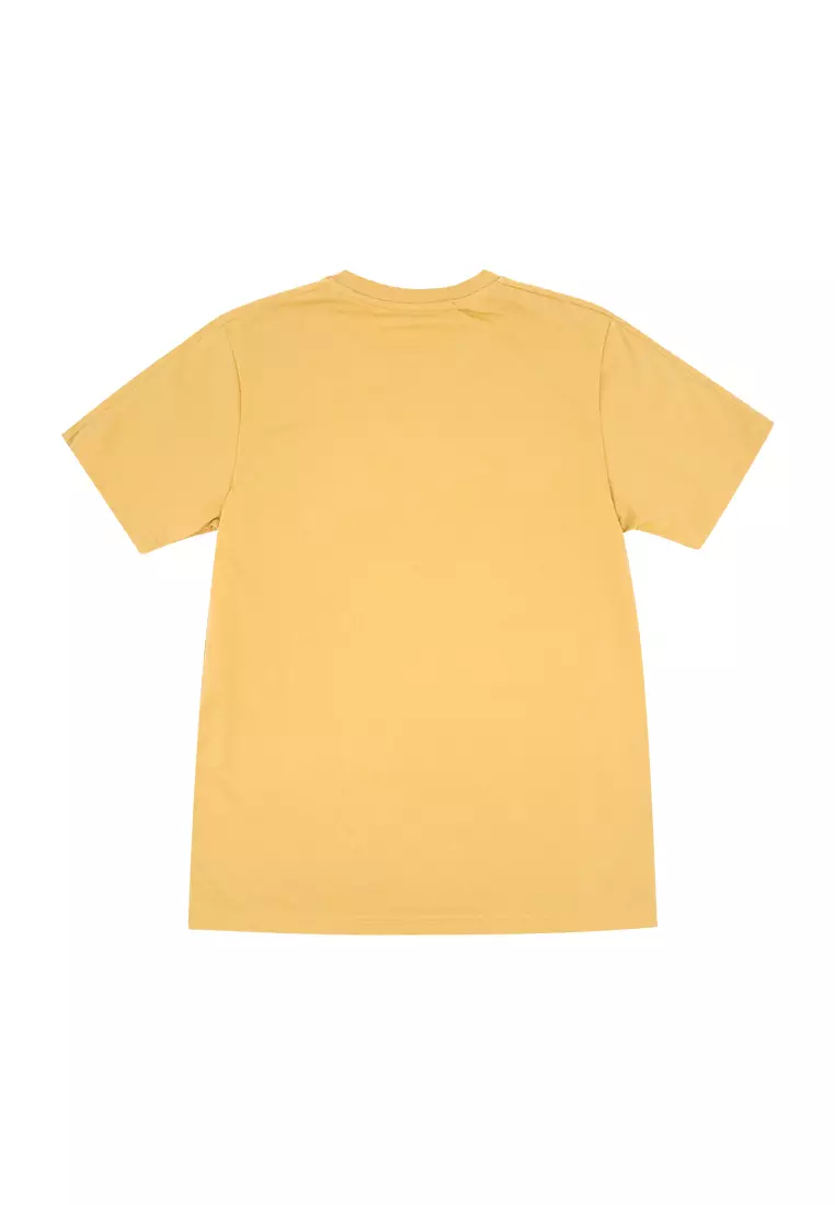Men's Basic Round Neck T-Shirt with Shoulder Cut&Sew - Prarie Sand
