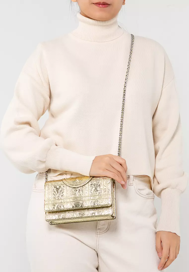 Tory burch fleming metallic cheap